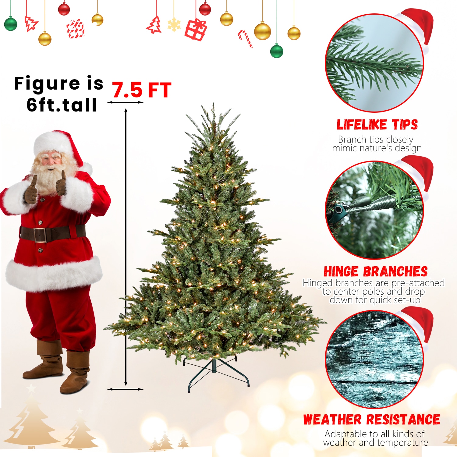 7.5ft PE/PVC Mixed Tree 
（memory Wire+iron Wire）_voghion.com